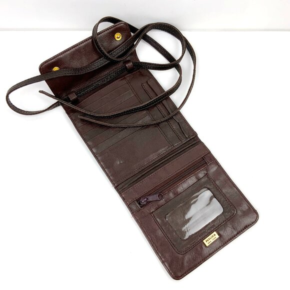 Perlina Handbags - Vintage Perlina New York Brown Genuine Leather Crossbody Bag Organizer